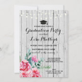 Afstudeerfeest Waterverf Bloemenhout Uitnodigen Kaart (Voorkant)