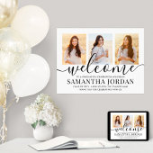 Afstudeerfeest Welkom 3 Foto Collage Wit Poster