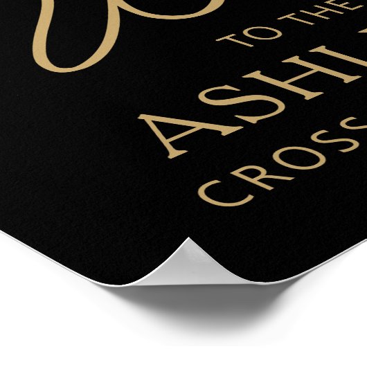 Afstudeerfeest Welkom Foto Zwart Goud Script Poster (Hoek)