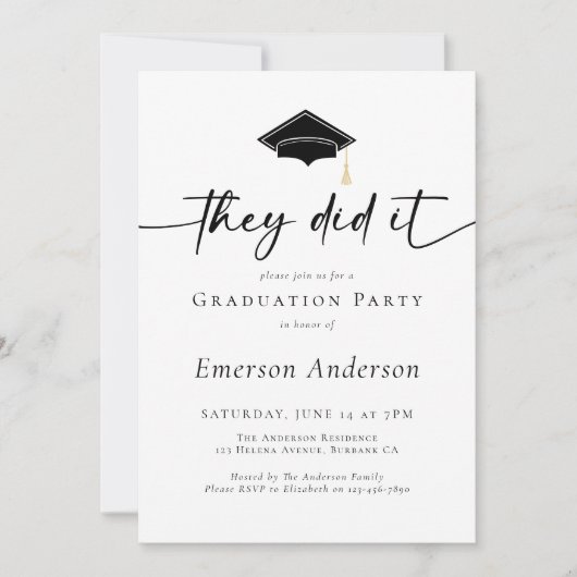 Afstudeerfeest ze hebben het gedaan Foto Kaart (Voorkant)