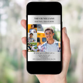 Afstudeerfeest zilveren fotocollage kaart