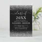 Afstudeerfeest Zilveren Zwarte Klasse van 2024 Kaart (Staand voorkant)