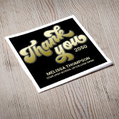 Afstudeerfeest zwart en goud bedankt servet