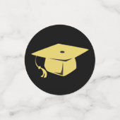 Afstudeerfeest Zwart en Goud Personaliseer Foto Confetti (Kleine voorkant)