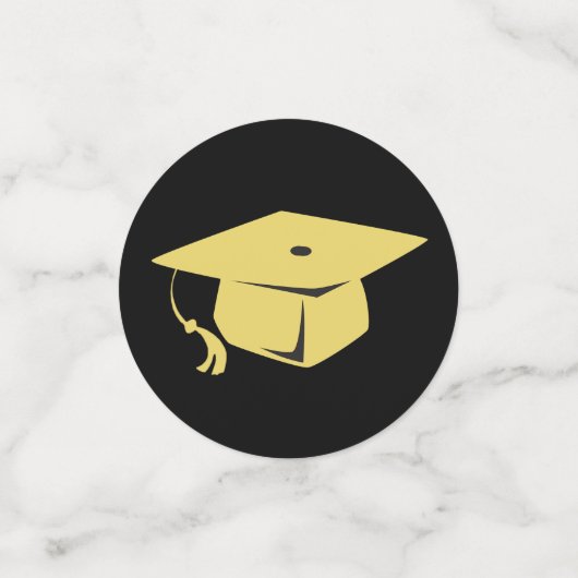 Afstudeerfeest Zwart en Goud Personaliseer Foto Confetti (Kleine voorkant)