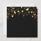 Afstudeerfeest zwart goud sterren klasse kaart (Achterkant)