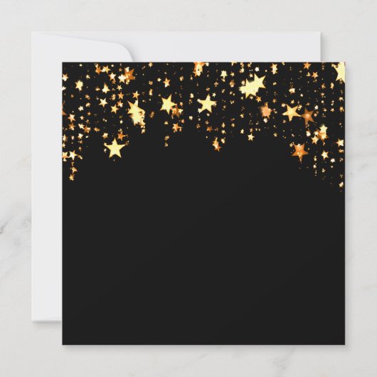 Afstudeerfeest zwart goud sterren klasse kaart (Achterkant)