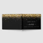 Afstudeerfeest zwart gouden glitter gastenboek (Volledig)