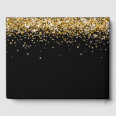 Afstudeerfeest zwart gouden glitter gastenboek (Achterkant)