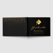 Afstudeerfeest zwart gouden pet gastenboek (Volledig)