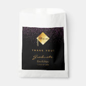 Afstudeerfeest zwart paarse goud bedankt 2025 bedankzakje (Voorkant)