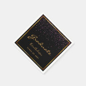 Afstudeerfeest zwart paarse goud servet (Hoek)