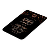 Afstudeerfeest zwart roos gouden sterren uitnodigi magneet (Linkerzijde)