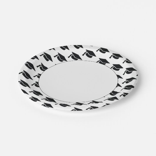 Afstudeerfeest Zwart Tassel Pet Papieren Bordje (Gekanteld)