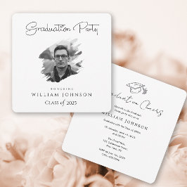 Afstudeerfeest zwart-wit 2025 kaart