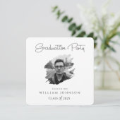 Afstudeerfeest zwart-wit 2025 kaart (Staand voorkant)