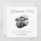 Afstudeerfeest zwart-wit 2025 kaart (Voorkant)