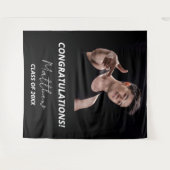 Afstudeerfeest zwart wit foto 2025 wandkleed (Voorkant (horizontaal))