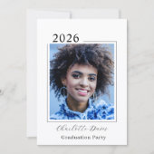 Afstudeerfeest zwart-wit foto klas van 2026 kaart (Voorkant)