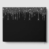 Afstudeerfeest zwart wit glitter gastenboek (Achterkant)