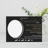 Afstudeerfeest Zwart, Wit, Goud & Afstudeerder Fot Aankondiging (Staand voorkant)