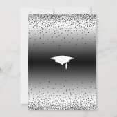 Afstudeerfeest Zwart-wit Ombre Confetti Kaart (Achterkant)