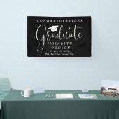 Afstudeerfeest zwart-wit script spandoek (Beurs)