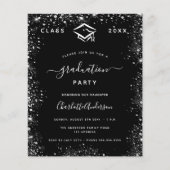 Afstudeerfeest zwart zilver 2025 uitnodiging (Voorkant)