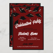 Afstudeerfeest Zwarte Petten in de lucht op Maroon Kaart (Voorkant / Achterkant)