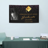 Afstudeerfeestfoto zwart paarse goud spandoek (Beurs)