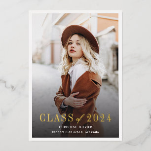 Afstudeerfoto 2026 Afstudeeraankondiging Folie Uitnodiging
