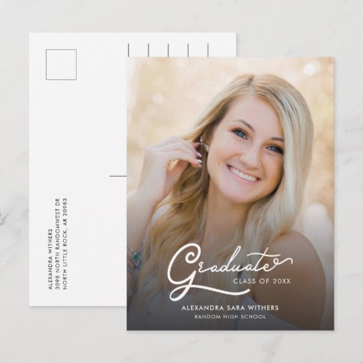 Afstudeerfoto 2026 Script Aankondigingskaart (Voorkant / Achterkant)