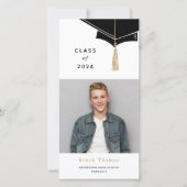 Afstudeerfoto-aankondiging met hoed af aankondiging (Voorkant)