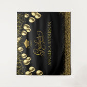 Afstudeerfoto achtergrond Zwart Goud Foto-achtergr Wandkleed (Voorkant)