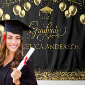 Afstudeerfoto achtergrond Zwart Goud Foto-achtergr Wandkleed