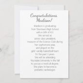 Afstudeerfoto bewerkbare kleurenaankondiging kaart (Achterkant)