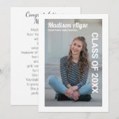 Afstudeerfoto bewerkbare kleurenaankondiging kaart (Voorkant / Achterkant)