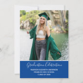 Afstudeerfoto Blauw Wit Formele Afstuderen Kaart (Voorkant)