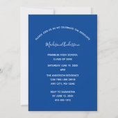 Afstudeerfoto Blauw Wit Formele Afstuderen Kaart (Achterkant)