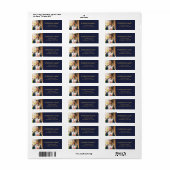 Afstudeerfoto Blauwe Gouden Script Retouradres Etiket (Full Sheet)