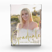 Afstudeerfoto Blok Minimalistisch Goud Schrift (Voorkant)