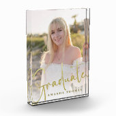 Afstudeerfoto Blok Minimalistisch Goud Schrift (Links)