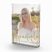 Afstudeerfoto Blok Minimalistisch Goud Schrift (Rechts)