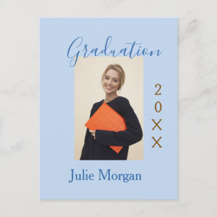 Afstudeerfoto bruin gouden jaar 20XX naam eenvoudi Briefkaart