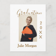 Afstudeerfoto bruin gouden jaar 20XX naam eenvoudi