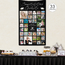 Afstudeerfoto Collage Chic Schrift Zwart Spandoek