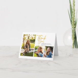 Afstudeerfoto Collage Met de Hand Geschreven Gesla Bedankkaart