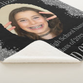 Afstudeerfoto deken zwart zilver glitters (3/4)