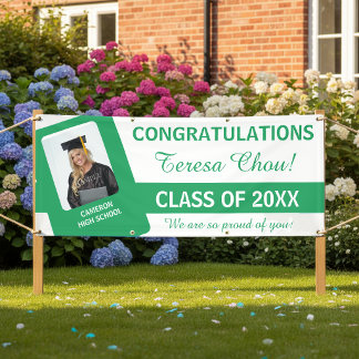 Afstudeerfoto Gefeliciteerd Groen ID1291 Spandoek