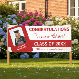 Afstudeerfoto Gefeliciteerd Rode ID1291 Spandoek